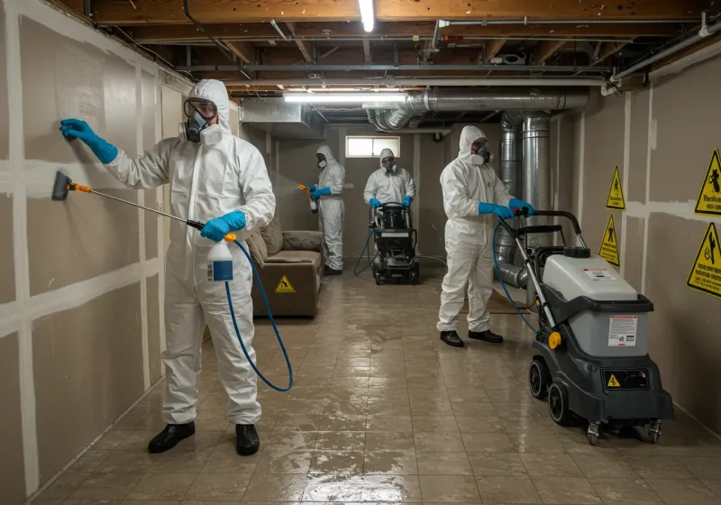 Basement Moisture Removal and Structural Drying process in Georgiana, AL